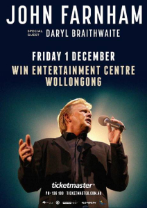 John Farnham to sing his hits for Wollongong fans in December.